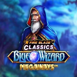 Logo of Fire Blaze Blue Wizard Megaways from Rarestone Gaming at DublinBet Casino